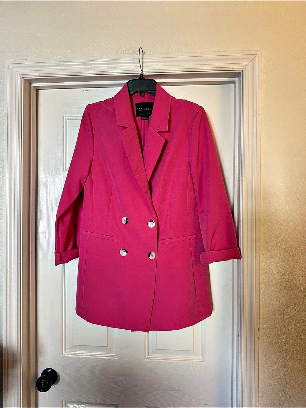 Sanctuary Crafted & Tailored Double Breasted Blazer Pink